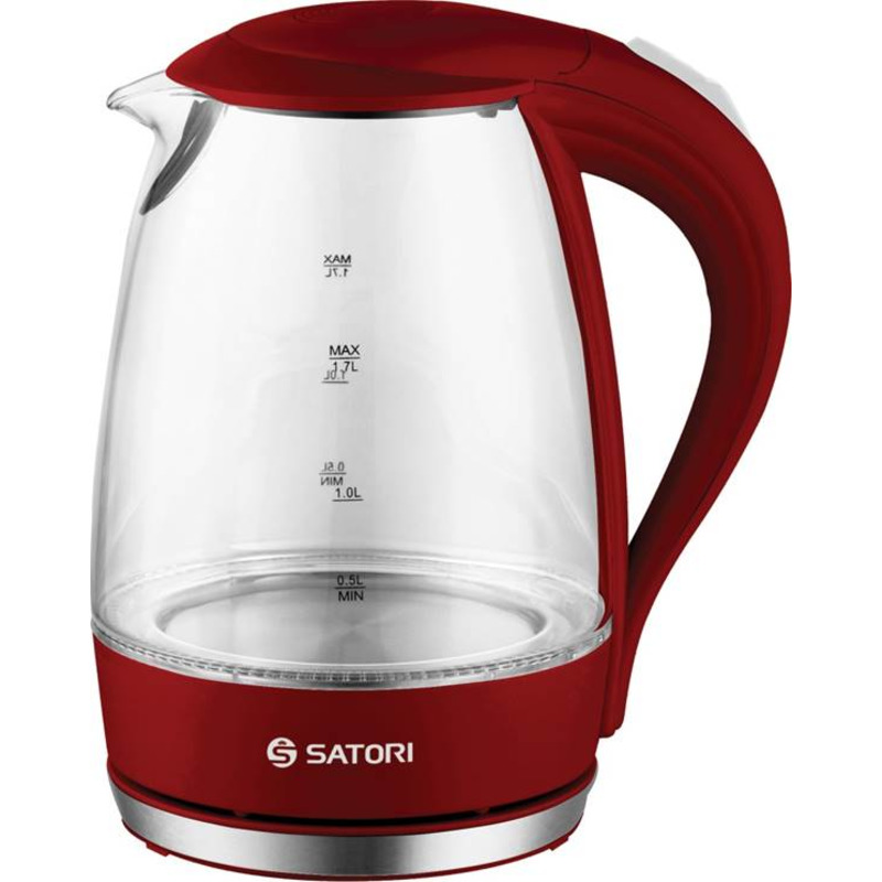 Електрочайник 1,7л 2000Вт диск, скло, підсвічування "SATORI" SGK-4110-RD