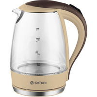 Электрочайник 1,7л 2000Вт, диск, стекло, подсветка "SATORI" SGK-4150-BR