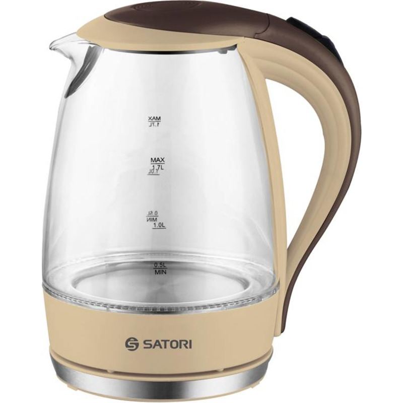 Електрочайник 1,7л 2000Вт, диск, скло, підсвічування "SATORI" SGK-4150-BR