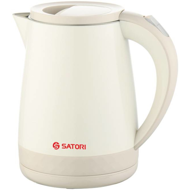 Электрочайник 1,2л 1600Вт диск, пластик, термос бежевый "SATORI" SSK-6110-CDW