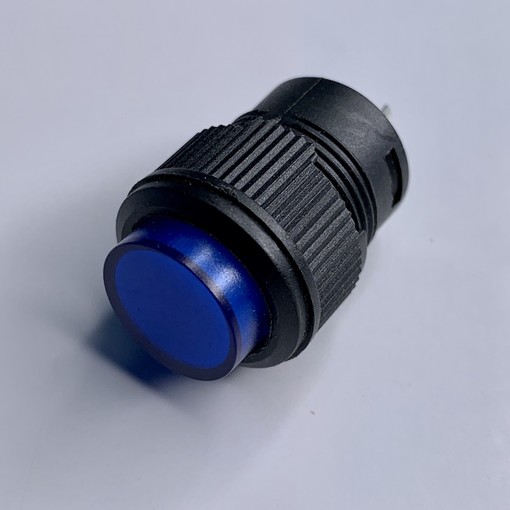 Кнопка LSW13 кругла синя із LED підсв. ON-OFF "LEMANSO" R16-503AD