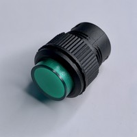 Кнопка LSW13 круглая зелёная с LED подсв. ON-OFF "LEMANSO" R16-503AD