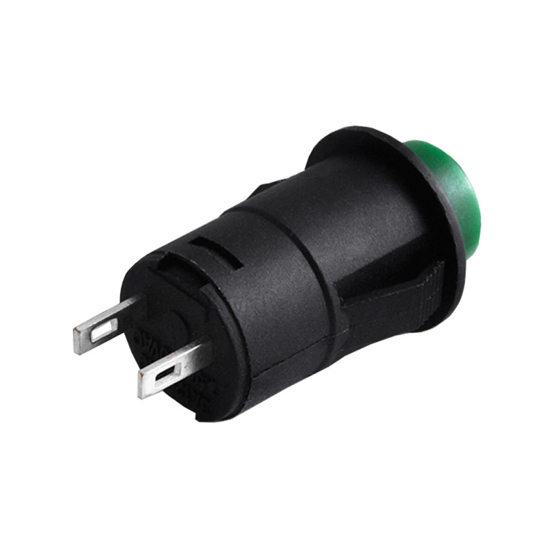Кнопка LSW34 круглая зеленая без фиксации OFF-ON (мгновенная) 1A 250VAC "LEMANSO" DS-227