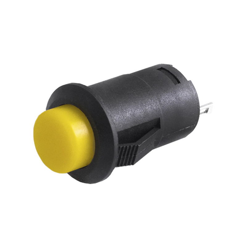 Кнопка LSW34 круглая желтая без фиксации OFF-ON (мгновенная) 1A 250VAC "LEMANSO" DS-227