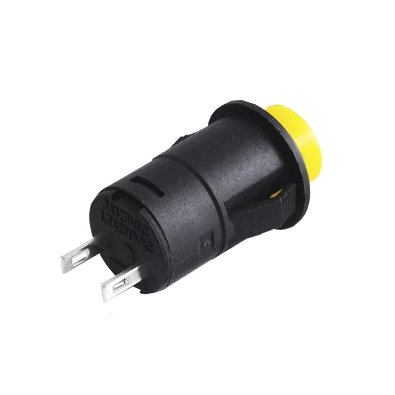 Кнопка LSW34 круглая желтая без фиксации OFF-ON (мгновенная) 1A 250VAC "LEMANSO" DS-227