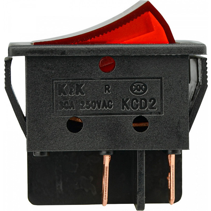 Переключатель LSW31 30A 4pin красный с подсветкой для сварочного аппарата "LEMANSO" KCD2-6-201N
