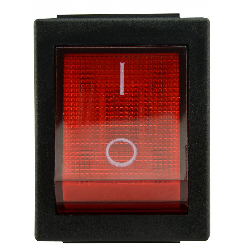 Переключатель LSW31 30A 4pin красный с подсветкой для сварочного аппарата "LEMANSO" KCD2-6-201N
