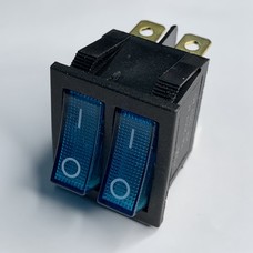 Переключатель LSW04 двойной синий с подсветкой "LEMANSO" KCD2-2101N