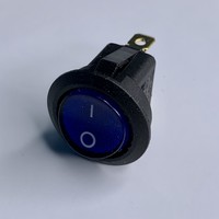 Переключатель LSW07 круглый синий с подсв. "LEMANSO" KCD1-101N-8
