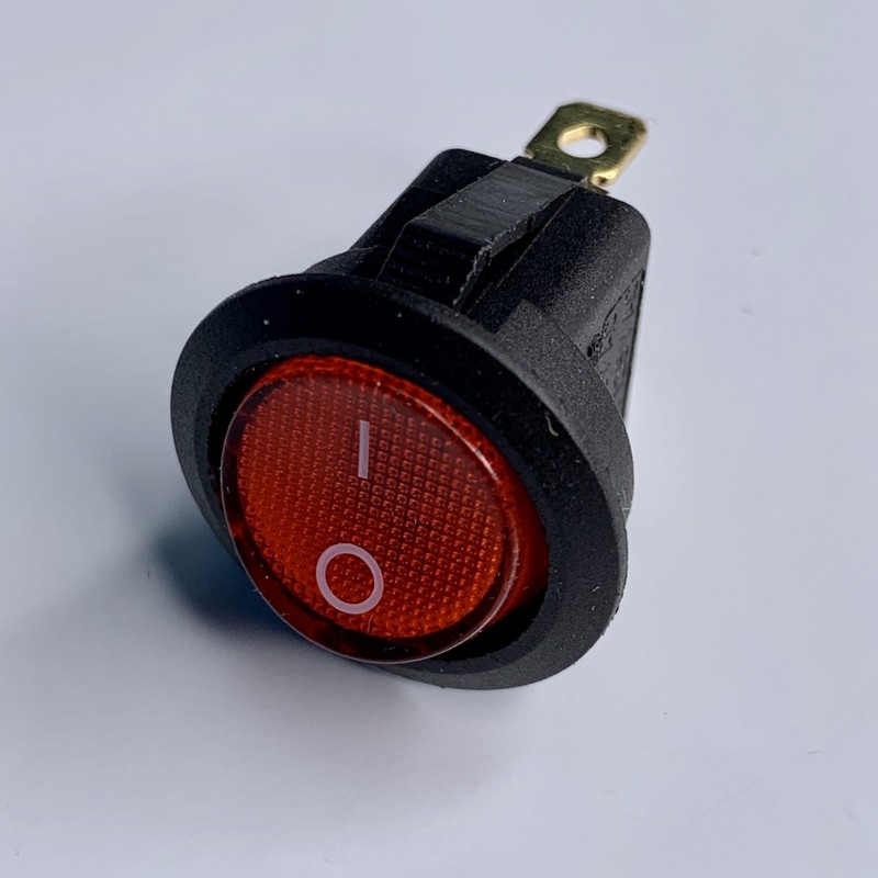 Переключатель LSW07 круглый красный с подсв. "LEMANSO" KCD1-101N-8