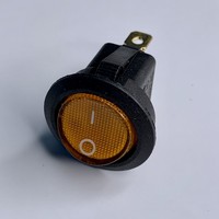 Переключатель LSW07 круглый жёлтый с подсв. "LEMANSO" KCD1-101N-8