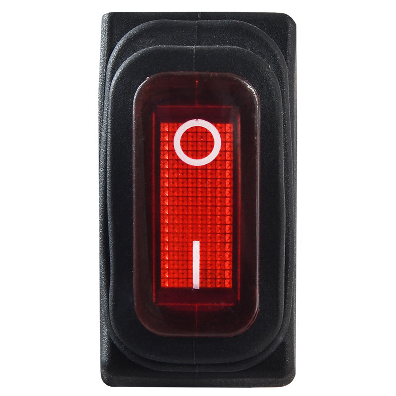 Переключатель LSW36 3PIN красный с фиксацией и подсветкой IP45 ON-OFF 15A 250VAC "LEMANSO" KCD3-10