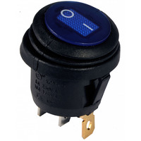 Перемикач LSW37 3PIN круглий синій з фіксацією IP45 ON-OFFм6A 250VAC "LEMANSO" KCD1-5-101NW
