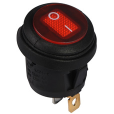 Перемикач LSW37 3PIN круглий червоний з фіксацією IP45 ON-OFF 6A 250VAC "LEMANSO" KCD1-5-101NW