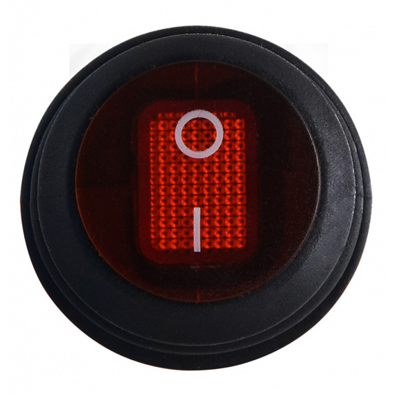 Переключатель LSW37 3PIN круглый красный с фиксацией IP45 ON-OFF 6A 250VAC "LEMANSO" KCD1-5-101NW