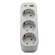 Тройник 250V 16A 4000W + 2*USB 5V 3.4A с заземлением белый "LEMANSO" LMA79002