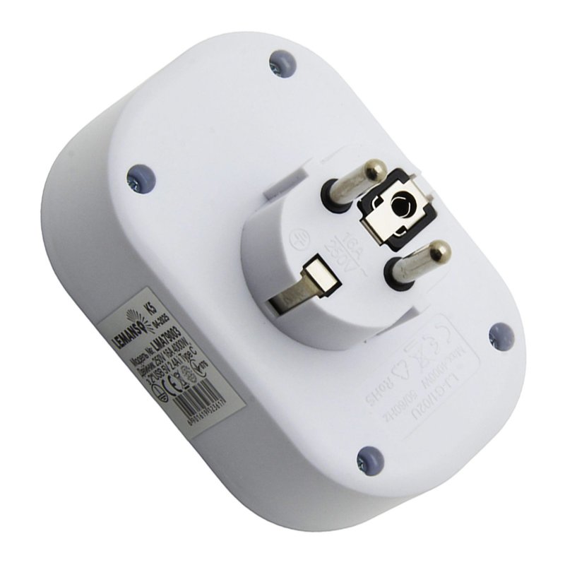 Двойник 250V 16A 4000W + 2*USB 5V 2.4A + Type C с заземлением белый "LEMANSO" LMA79003