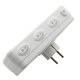 Тройник 100-250V 16A 4000W + USB 5V 3.3A + 2*Type C с/с., штекер ПОВОРОТНЫЙ белый "LEMANSO" LMA79004
