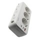 Тройник 100-250V 16A 4000W + USB 5V 3.3A + 2*Type C с/с., штекер ПОВОРОТНЫЙ белый "LEMANSO" LMA79004