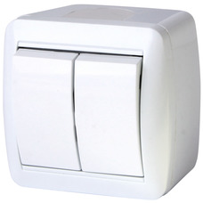 Выключатель  двухклавишный e.aqua.1112.gr наружный, IP44 "E.NEXT" s035052