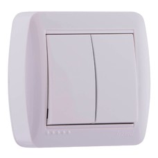 Вимикач 2-кл. зовнішній білий LEZARD Demet 711-0200-101