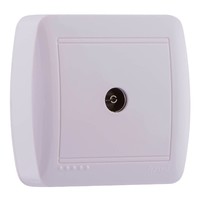 Розетка 1-я ТВ проходная наружная белая LEZARD Demet 711-0200-129