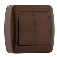 Выключатель 2-кл. наружный античный кедр LEZARD Demet 711-0400-101