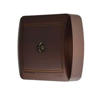 Розетка 1-я ТВ проходная наружная античный кедр LEZARD Demet 711-0400-129