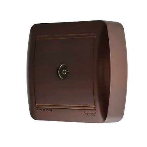 Розетка 1-я ТВ проходная наружная античный кедр LEZARD Demet 711-0400-129