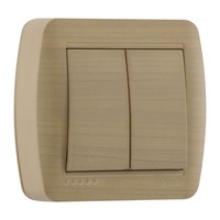 Выключатель 2-кл. наружный  клен LEZARD Demet 711-4700-101