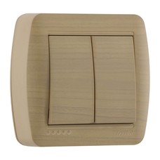 Выключатель 2-кл. наружный  клен LEZARD Demet 711-4700-101