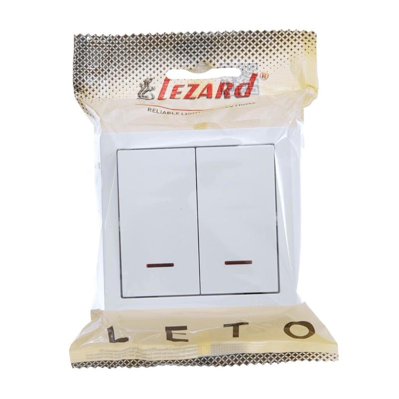 Выключатель 2-кл. наружный с подсветкой белый LEZARD Leto 752-0200-112