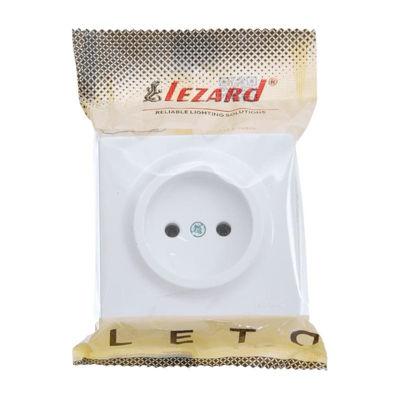 Розетка 1-а б/з зовнішня білий LEZARD Leto 752-0200-121B