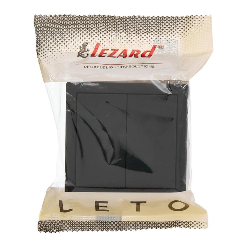Выключатель 2-кл. наружный черный LEZARD Leto 752-4200-101
