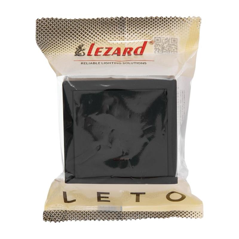 Выключатель 1-кл. наружный с подсветкой черный LEZARD Leto 752-4200-111