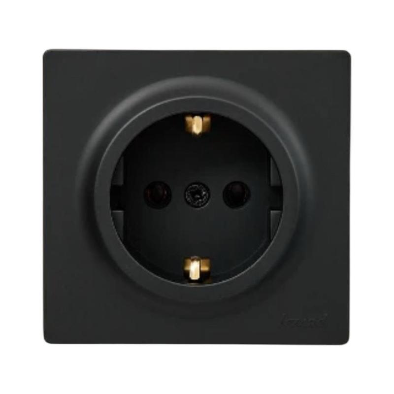 Розетка 1-я с/з наружная черная LEZARD Leto 752-4200-122B