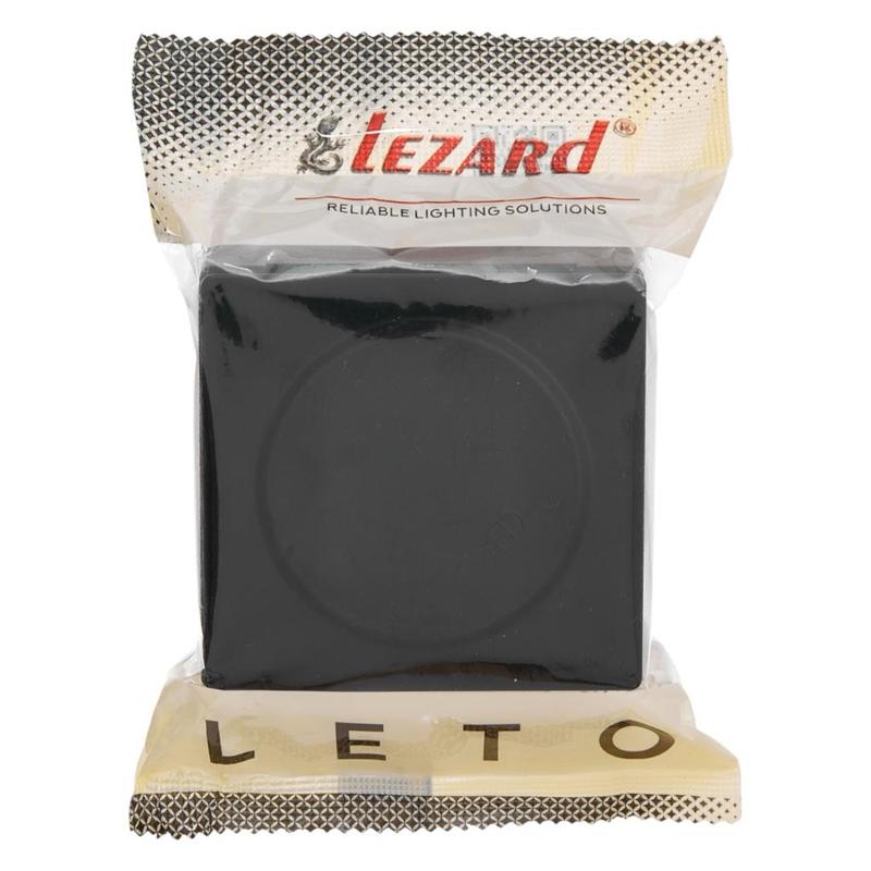 Розетка 1-а з/з зовнішня з кришкою чорний LEZARD Leto 752-4200-123B