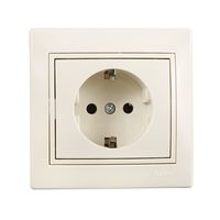 Розетка 1-а з/з внутрішня крем LEZARD Mira 701-0303-122B