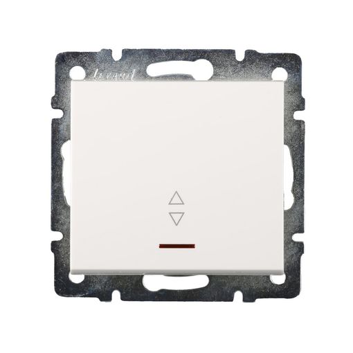 Выключатель 1-кл. внутренний проходной с подсветкой белый LEZARD Rain 703-0288-114