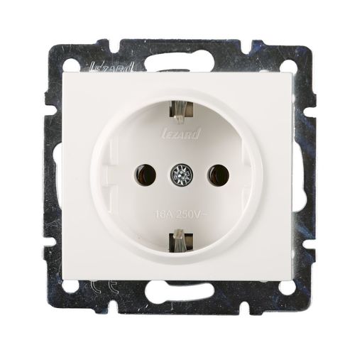 Розетка 1-я с/з внутренняя белая LEZARD Rain 703-0288-122В