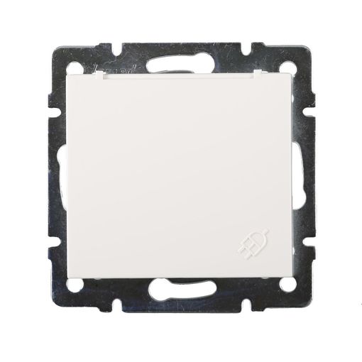 Розетка 1-я с/з внутренняя с крышкой белая LEZARD Rain 703-0288-123В
