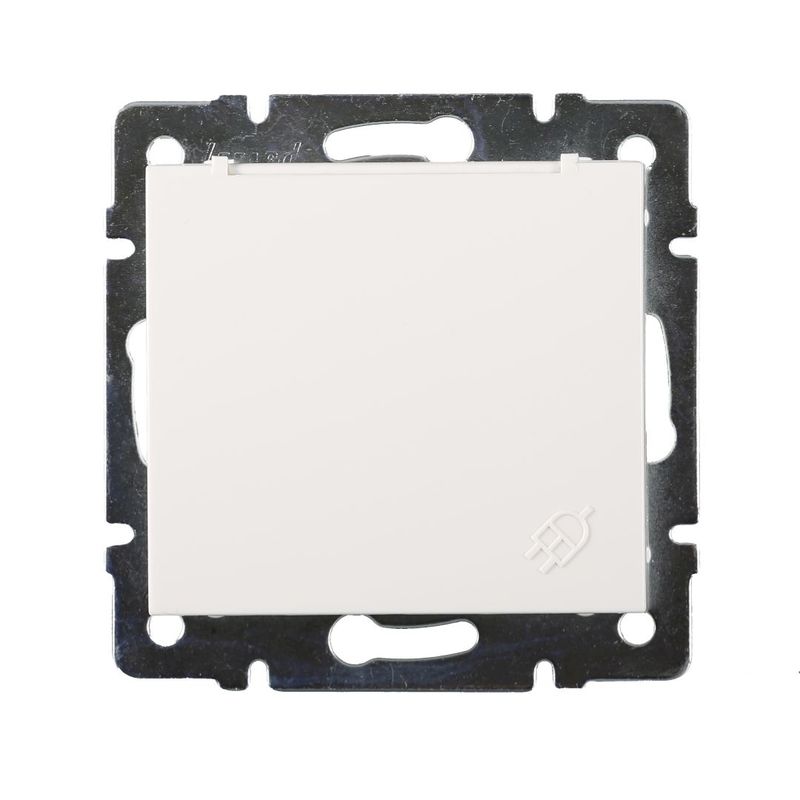 Розетка 1-я с/з внутренняя с крышкой белая LEZARD Rain 703-0288-123В