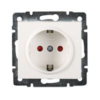 Розетка 1-я с/з внутренняя с защитой от детей белая LEZARD Rain 703-0288-124В