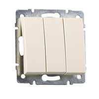 Вимикач 3-кл. внутрішній крем LEZARD Rain 703-0388-109