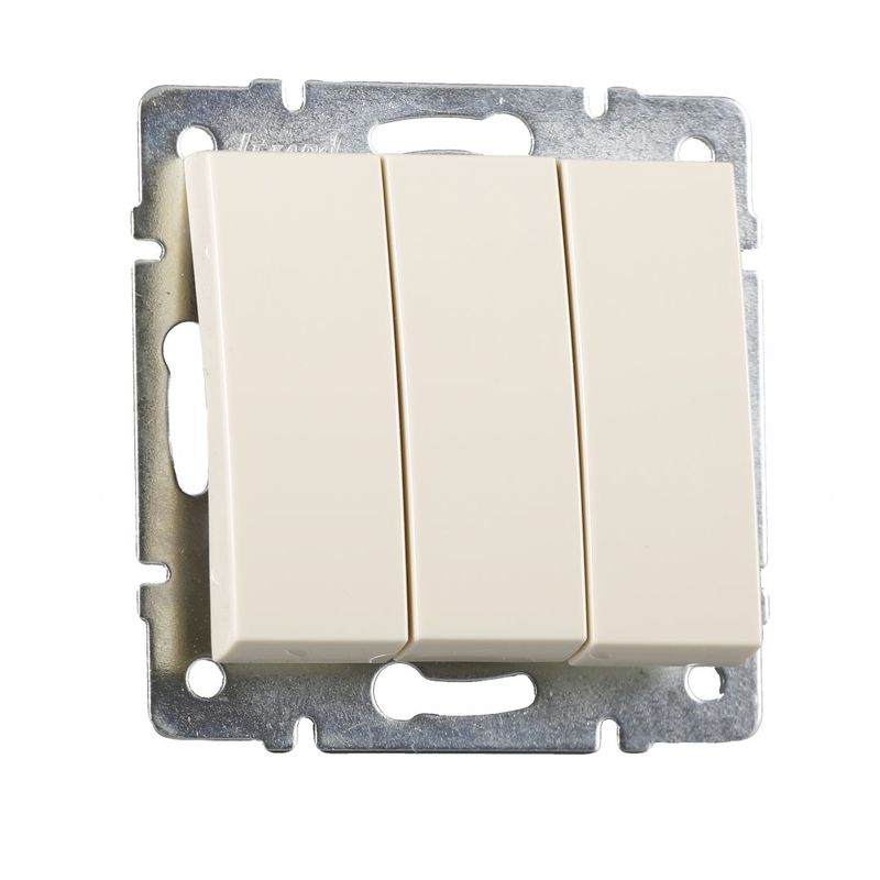 Вимикач 3-кл. внутрішній крем LEZARD Rain 703-0388-109