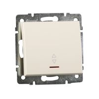 Выключатель 1-кл. внутренний проходной с подсветкой крем LEZARD Rain 703-0388-114
