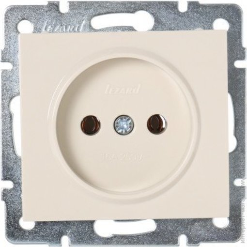 Розетка 1-я б/з внутренняя крем LEZARD Rain 703-0388-121В