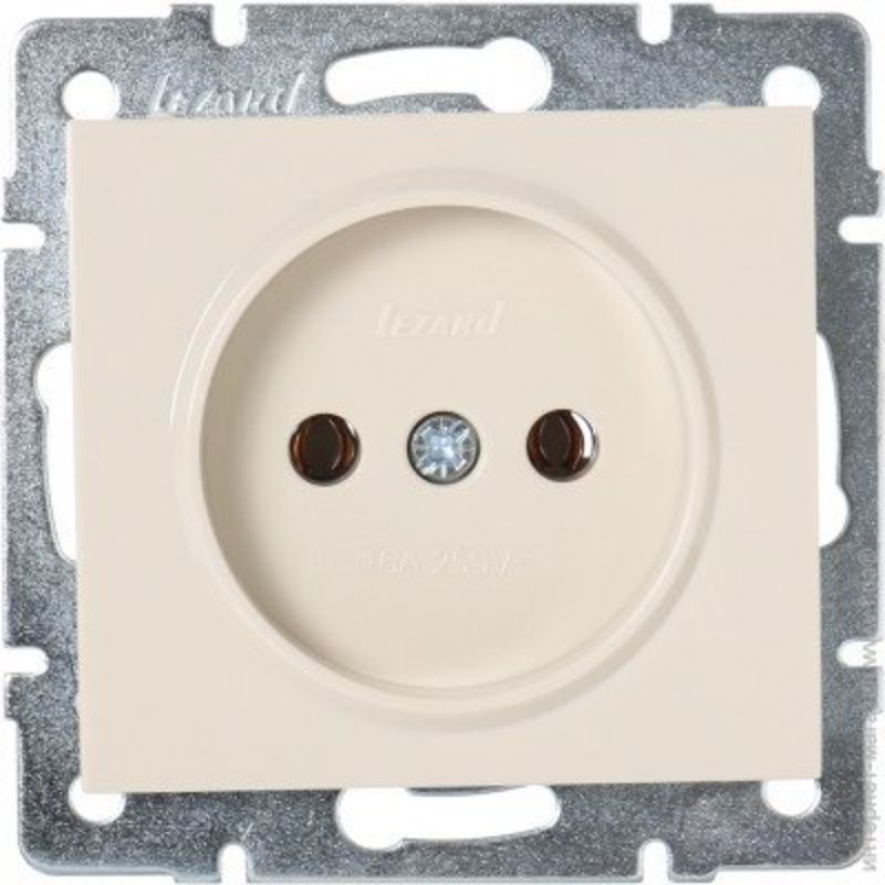 Розетка 1-а б/з внутрішня крем LEZARD Rain 703-0388-121В