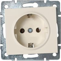 Розетка 1-я с/з внутренняя крем LEZARD Rain 703-0388-122В