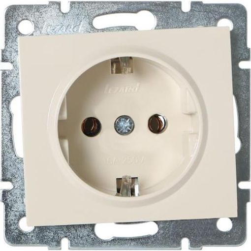 Розетка 1-я с/з внутренняя крем LEZARD Rain 703-0388-122В